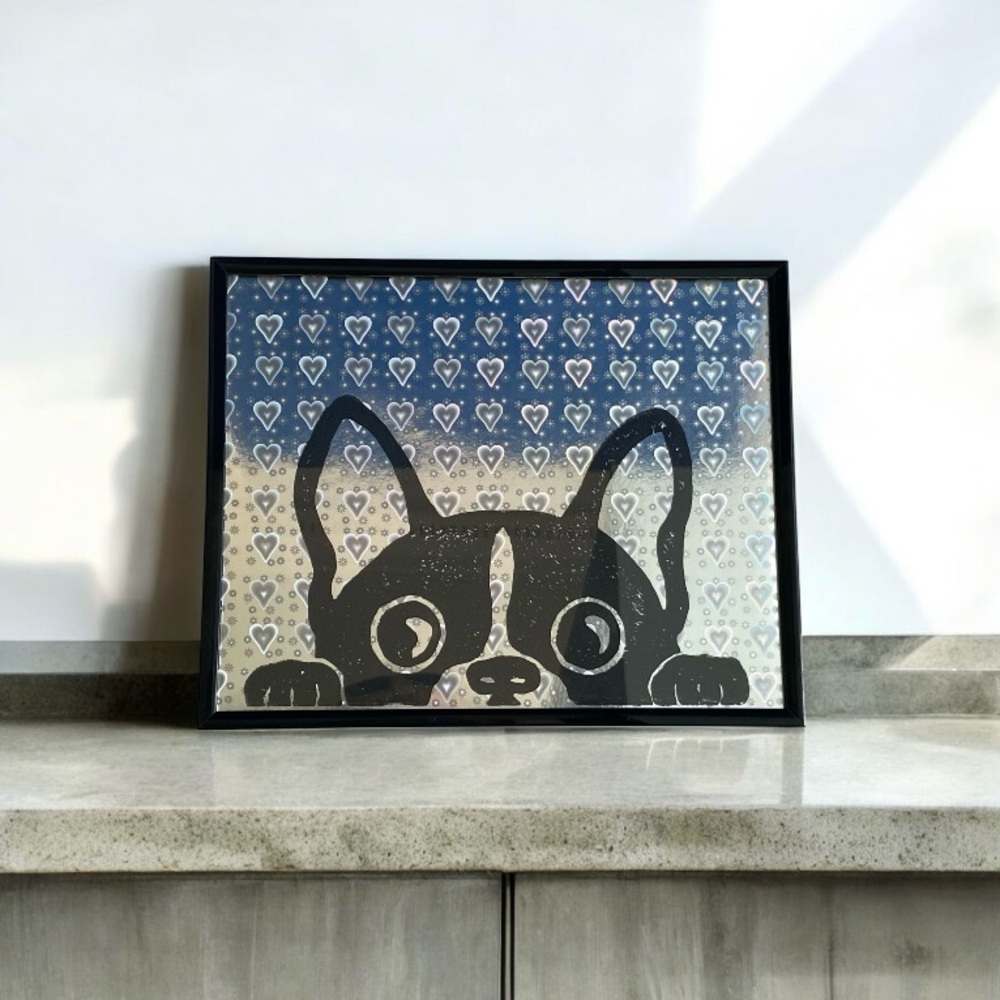 🩶🐾“Holographic Hearts” from the “Peekaboo Puppydog” Print Series